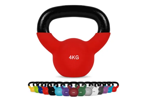 MSports® Kettlebell Kettlebell Professional Neopren 2 – 30 kg inkl. Übungsposter