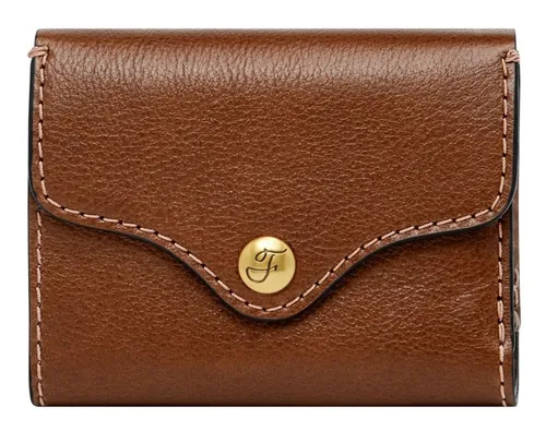 Fossil Heritage Damen Brieftasche, Leder Trifold in Braun - Damen-Geldbörse aus hochwertigem Eco-Leder, mit praktischer Trifold-Form und zahlreichen Fächern für Geld und Karten, perfekt für den Alltag.