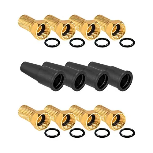HB-DIGITAL SAT Zubehör Set 4X Gummitüllen und 8X F-Steckern Koaxialkabel Koaxial F-Stecker