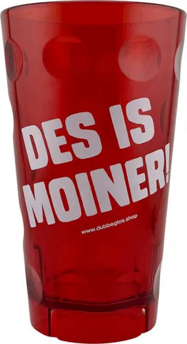 DES IS MOINER! Dubbebecher 0,5 Liter (Rot) aus Plastik - Pfälzer Dubbeglas aus Kunststoff (Polycarbonat)
