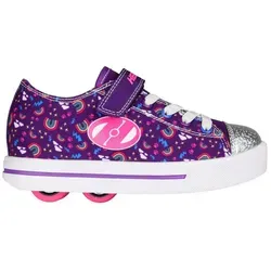 Heelys HLY-G2W-8353 Schuhe mit Rollen - Purple Multi Rainbow, 32 EU - Sneaker mit Rollen für Mädchen in auffälligem Violett und buntem Design, ideal für Spaß und Bewegung. Rutschfeste Gummisohle und bequeme Schnürung bieten sicheren Halt.