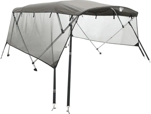 vidaXL 4 Bow Bimini Top mit Aluminiumrahmen in grau von vidaXL