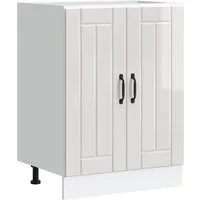 vidaXL Spülenunterschrank Lucca Hochglanz-Weiß