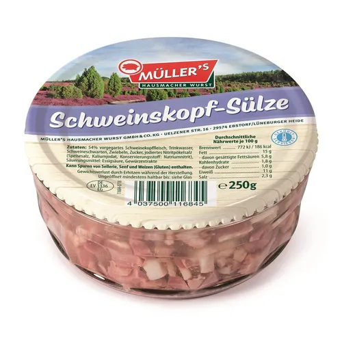 6x Müller's Schweinskopfsülze 250g Glas von Müller's Feinkost Manufaktur