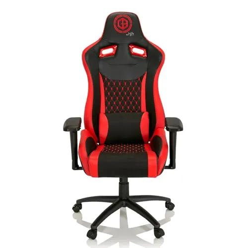hjh OFFICE 734233 Gaming Stuhl GAMEBREAKER SX 04 - Bürostuhl im Sportsitz-Design mit robuster Kunstleder-/Stoffkombination; individuell verstellbare Rückenlehne bis 180° für maximalen Komfort beim Gaming oder Arbeiten.