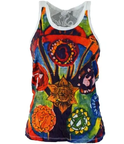 GURU SHOP Sure Top - Elements Weiß/bunt, Damen, Size:M