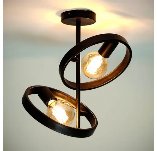 famlights Deckenleuchten famlights, Deckenleuchte Christopher in Schwarz E27 2-flammig