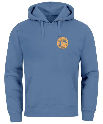 Neverless Hoodie Hoodie Herren Print Logo Badge Landschaft Natur Berge Wandern Outdoor