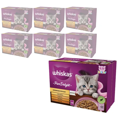 Whiskas Junior 84x85g Geflügel Leckereien Feuchtfutter Für Kätzchen in Gelee