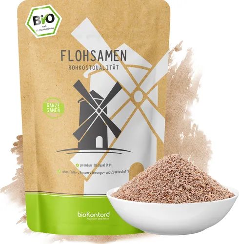 Flohsamen ganz 500 g I 99% Reinheit I Ballaststoffreich I höchste Reinheit aus biologischem Anbau in Indien - von bioKontor