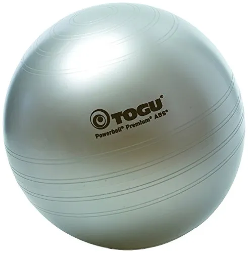 Togu Powerball Premium ABS Gymnastikball 75 cm, Silber - Hochwertiger Gymnastikball für sicheres Rückentraining, belastbar bis 1000 kg und frei von schädlichen Stoffen. Ideal für Fitness und Gesundheit, Made in Germany.