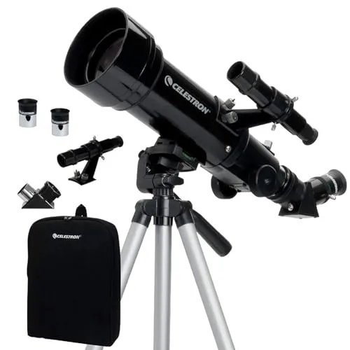 Celestron 21035 Travel Scope 70 - Tragbares Refraktorteleskop - Teleskop für Einsteiger mit 70 mm Objektivlinse, hochwertiger Glasoptik und praktischem Tragerucksack. Ideal für Astronomie und Naturbeobachtungen.