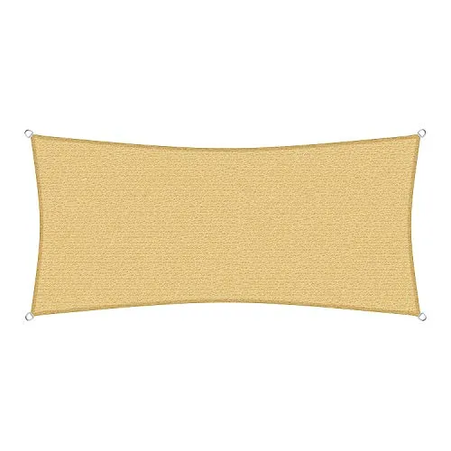 sunprotect Sonnensegel 5 x 2,5 m Rechteck - Sonnenschutz für Garten, Balkon & Terrasse mit 90% UV-Schutz, wind- und wasserdurchlässig, aus robustem HDPE-Material für lange Haltbarkeit.