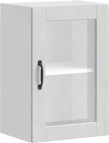 vidaXL Küchen-Hängeschrank Porto mit Glastür in Betongrau von vidaXL