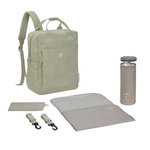 LÄSSIG Wickelrucksack Green Label Vividal, light khaki grün in grün von LÄSSIG