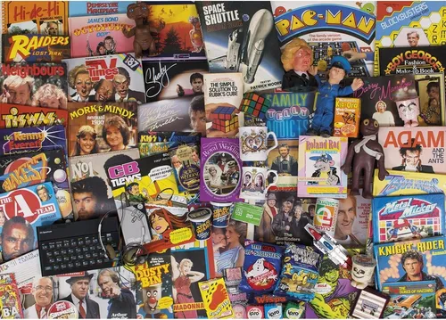 Gibsons G7087 Puzzle Spirit of The 80's - Klassisches Puzzle mit 1000 Teilen, das die kultigen Symbole der 80er Jahre feiert. Hergestellt aus hochwertigem, umweltfreundlichem Material für ein reibungsloses Puzzlerlebnis.