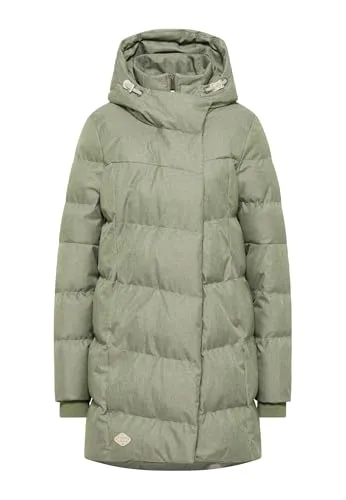 RAGWEAR PAVLA Jacke 2025 dusty olive - M - Funktionsjacken: Veganer, wärmender Steppmantel mit Teddystoff-Fütterung, ideal für kalte Wintertage und schützt vor Nässe.