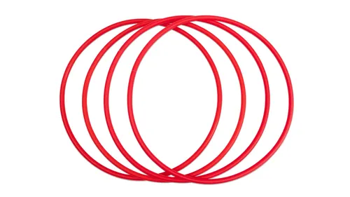 Betzold Gymnastik-Reifen mit Rundprofil, 4 Stück, Farbe: rot, Setgröße: 4 Stück, Durchmesser: 60 cm