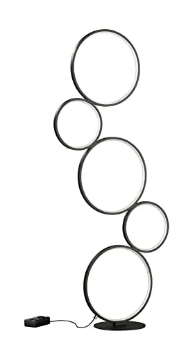 Trio Leuchten LED Stehleuchte Rondo 422610532 - Standleuchte in Schwarz matt mit 36 Watt LED, dimmbar und ideal für stimmungsvolle Beleuchtung in Wohnräumen.