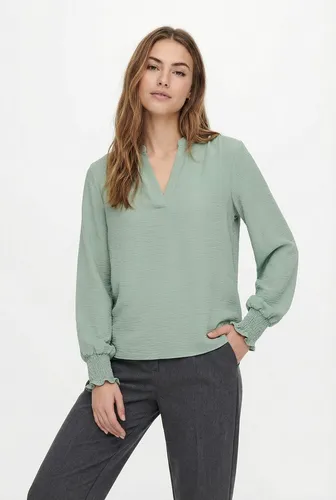 ONLY Onlmette V-Neck Ls Smock Top Noos WVN - Stylisches Longsleeve-Top für Jugendliche mit gesmokten Ärmelbündchen und voluminösem Armschnitt. Ideal für lässige Outfits und bequemen Tragekomfort.