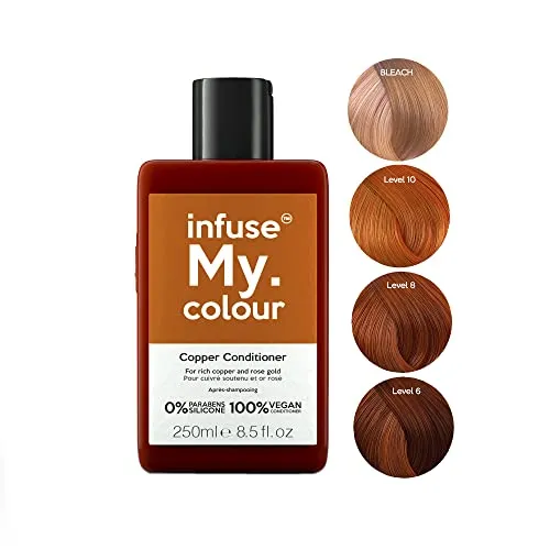 Infuse My. Colour Copper Conditioner 250 ml - Haarpflege für coloriertes Haar, mit 40 % mehr Pigmenten als Shampoos. Bringt lebendige Kupfer- und Erdbeer-Töne zurück, ganz ohne Ammoniak oder Peroxid.