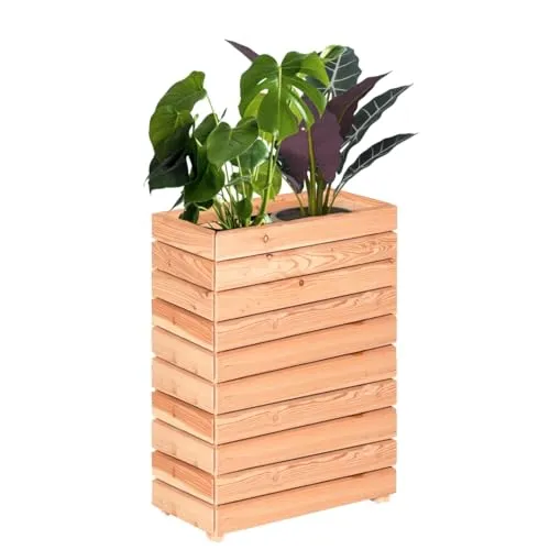 Mega-Holz Hochbeet Modulo 60x30x75 cm - 2er Set - Hochbeete aus europäischer Lärche, modular und stapelbar, ideal für Balkon und Terrasse, schützt vor Staunässe und bietet elegantes Design.