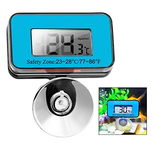 iPobie Wasserdicht LCD Digital Aquarium Thermometer Tauch Wasser Temperatur Meter, Saugnapf Thermometer für Süßwasser und Meerwasser, -50°C bis 70°C
