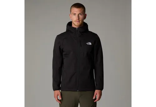 The North Face Men Quest Hooded Softshell TNF Black - Funktionsjacke für Herren, windabweisendes WindWall Material und weiches Fleecefutter für optimalen Tragekomfort beim Trail. Mit verstellbarer Kapuze und Brusttasche ideal für jedes Wetter.