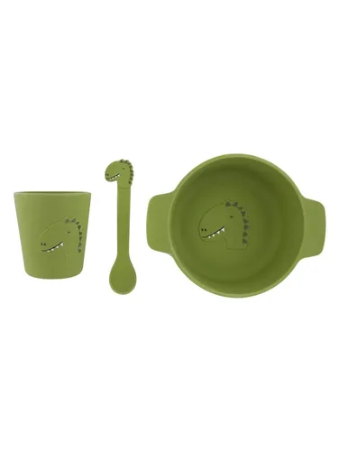 Trixie Silicone Baby Eating Set - Mr. Dino