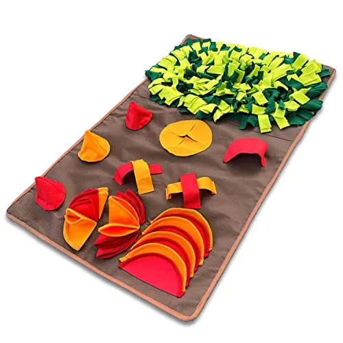 LUCON Schnüffelteppich für Hunde & Katzen 11 spannende Elemente mit PAWerful3 Robustes Intelligenzspielzeug XXL 100x60cm Spielzeug für alle Rassen Geschenkidee bunt