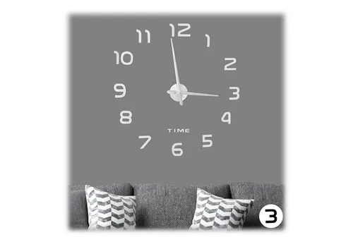 relaxdays Wanduhr DIY Wanduhr mit 3D-Zahlen (Silber)