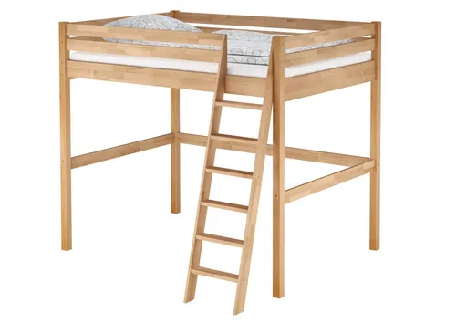 ERST-HOLZ Hochbett Stockbett Doppelbett Hochbett aus massiver Buche 140 x 200 cm Buchefarblos lackiert