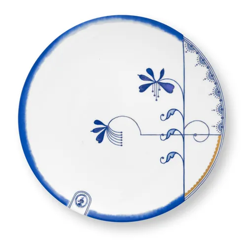 Pip Studio Frühstücksteller Pip & The Blue Bird | weiss in blau von Pip Studio