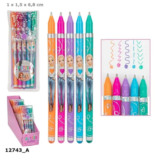 TopModel Glitter Gel Roller Gelroller Gelschreiber 4 Farben Depesche 12743