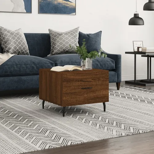 The Living Store Couchtisch Braun Eichen-Optik 50x50x40 cm Holzwerkstoff