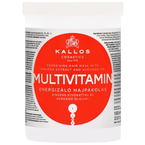 Kallos KJMN Professional Multivitamin Haarmaske 1000 ml - Haarkuren für Damen, intensiv feuchtigkeitsspendend und stärkt das Haar bis in die Tiefe, für regeneriertes und glänzendes Haar.
