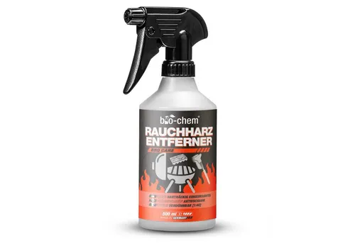 Produktbild bio-chem Grillreiniger Rauchharzentferner extra stark gegen Eingebranntes 500ML Grillreiniger (Einzelprodukt, [- Rauchharz-Entferner 0.5 l Handsprayflasche Extreme Fettlösekraft für hartnäckigste Ablagerungen)