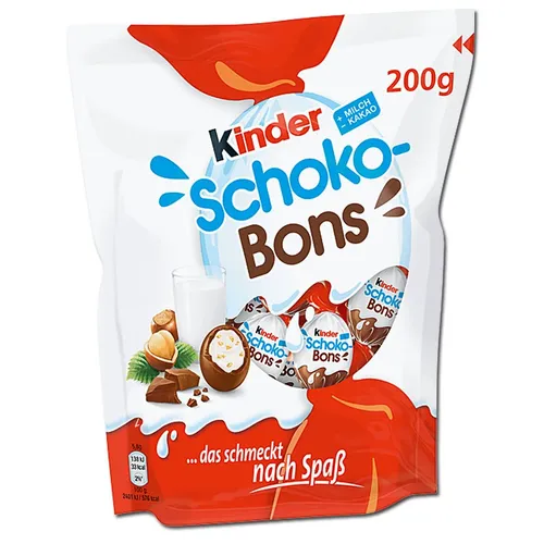  Ferrero Kinder Schoko-Bons, Schokolade, 200g Beutel 18,75€/1kg
