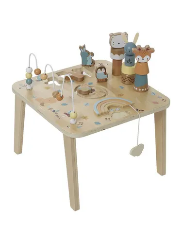 vertbaudet Lernspielzeug Activity-Tisch WALDFREUNDE - Holz - Lernspielzeug für Babys ab 10 Monaten, fördert Motorik und Geschicklichkeit mit verschiedenen Aktivitäten und einem ansprechenden Waldfreunde-Design.