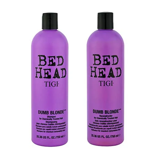 Tigi Bed Head Dumb Blonde Shampoo & Conditioner Set 750 ml - Profi-Set für blondes Haar mit 750 ml Shampoo und Conditioner, repariert Schäden, reduziert Frizz und verbessert die Leuchtkraft.