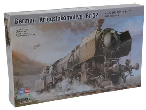 Hobbyboss 82901 - 1:72 German Kriegslokomotive BR-52 - Bausatz - Automobile Bausatz der historischen BR-52 Lokomotive, ideal für Modellbau-Enthusiasten und Sammler.