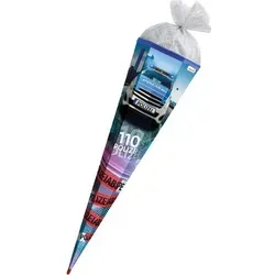 ROTH Schultüte 85cm Effekt Polizei mit Tüllverschluss - Schultüte 85cm für den Schulstart, mit aufregendem Polizei-Effekt und praktischem Tüllverschluss – das perfekte Geschenk für kleine Abenteuerer!