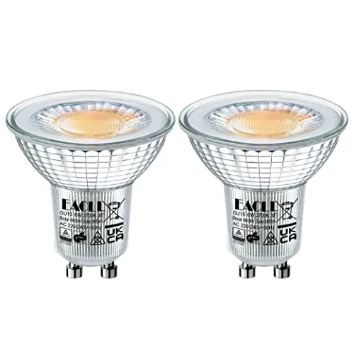 EACLL GU10 LED Warmweiss 6 Watt Ersetzt 75W Halogen Leuchtmittel, 2er-Pack, 660 Lumen 2700 Kelvin Birnen, AC 230V Flimmerfrei Strahler, Abstrahlwinkel 38 Grad Spot, Nicht Dimmbar Reflektor Lampen