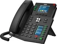 Fanvil X4U V2 VoIP-Telefon PoE - Schwarz, modernes Design mit LCD-Screen und umfangreicher Konnektivität über Bluetooth und Wi-Fi