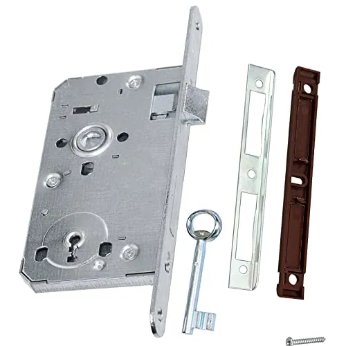 KeyMet GmbH Einsteckschloss Türschloss Zimmertürschloss 72/55 Rechts BB mit Gegenplatte