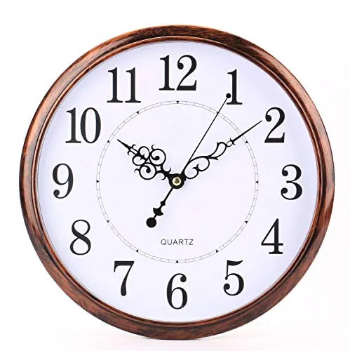 Tosnail 12 Zoll Wanduhr ohne Tickgeräusche, Retro Vintage-Stil, batteriebetrieben, Dekoration fur Wohnzimmer, Zuhause, Küche, Schule, Büro, 30.5 cm