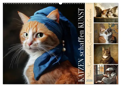 Sabine Löwer | Katzen schaffen Kunst (Wandkalender 2026 DIN A2 quer),...