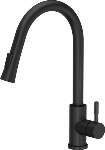 VBChome Spültischarmatur Schwarz Spültischbatterie abnehmbarer Auslauf Ausziehbar Edelstahl Gebürstet 2 Leistungsstufen 360°drehbar U- Form Wasserhahn Küchenarmatur Einhebel