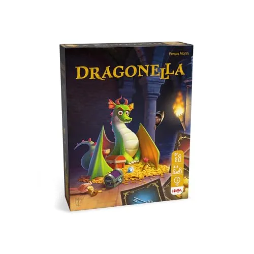 HABA Dragonella – International Edition (EN, FR, ES, NL & IT) – Dragon Game & Treasure Hunt for Families – Exciting Collectible Card Game with Speed & Strategy for 2–5 Players Ages 5+ – 2011447007