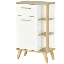 Pelipal Noventa Unterschrank in Weiß - Eleganter Badezimmerstauraum - Badezimmerschränke mit 89,5 cm Höhe und 50,5 cm Breite, bietet flexiblen Stauraum durch Auszug, Drehtür und Glaseinlegeboden für Ordnung und Stil.